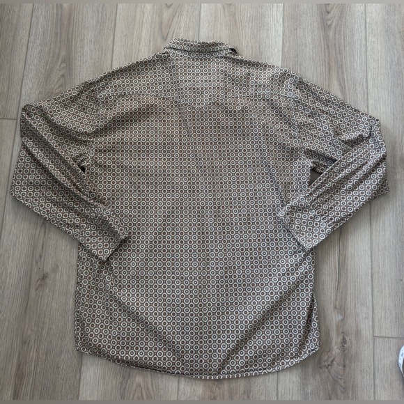 ROPER Brown and White Geometric Shirt 👕 - Picture 7 of 7